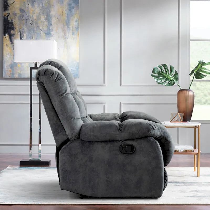 Fauteuil inclinable manuel en tissu et canapé simple
