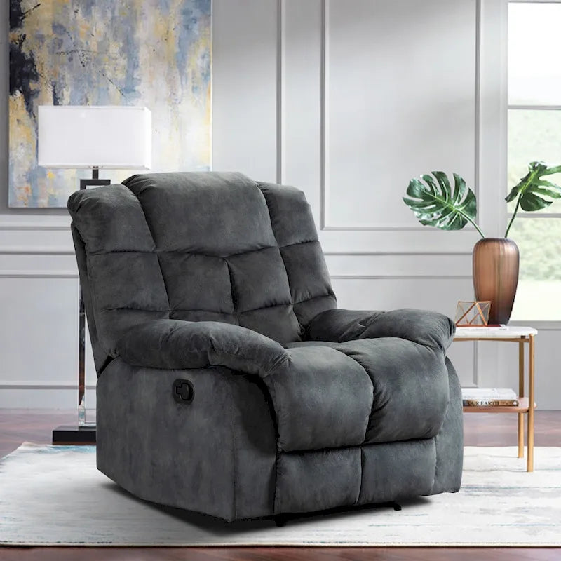 Fauteuil inclinable manuel en tissu et canapé simple