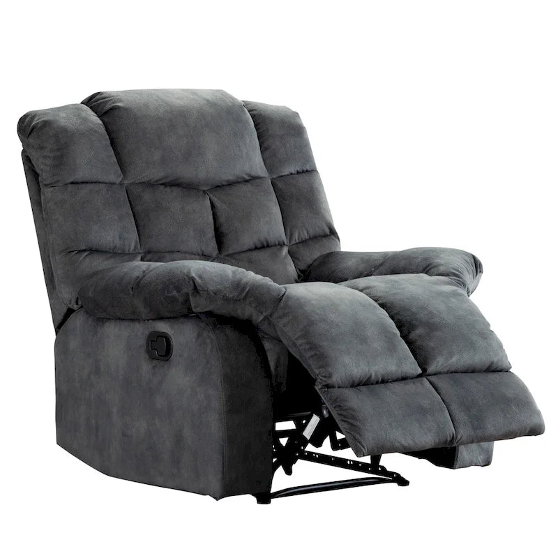Fauteuil inclinable manuel en tissu et canapé simple