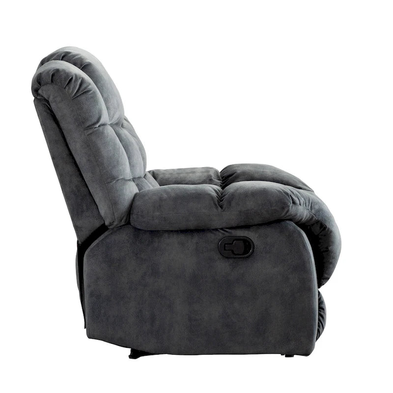 Fauteuil inclinable manuel en tissu et canapé simple