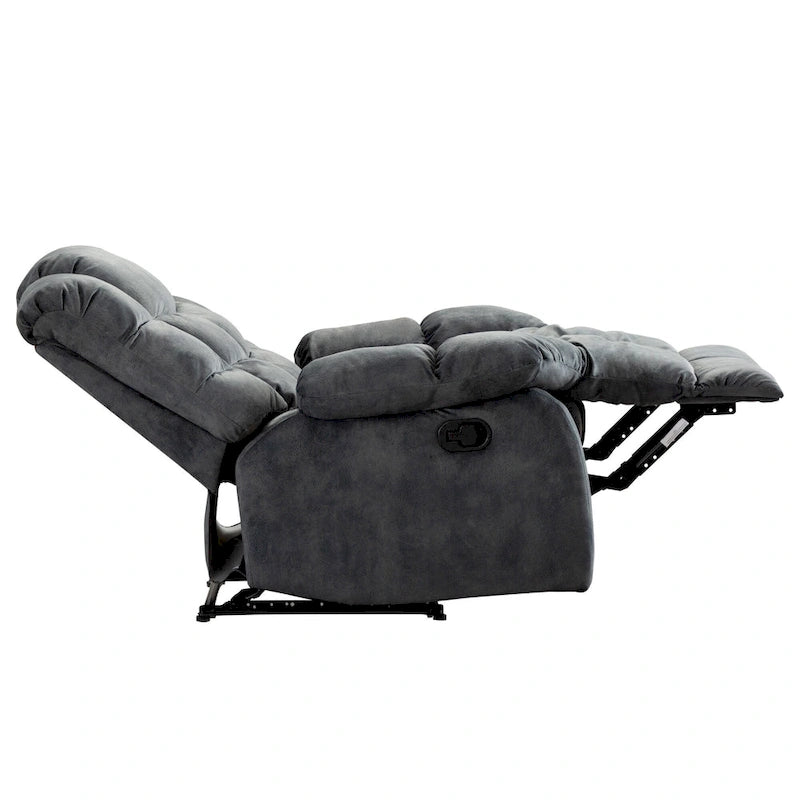 Fauteuil inclinable manuel en tissu et canapé simple
