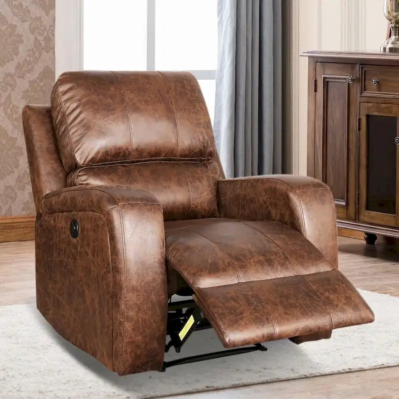 Fauteuil inclinable manuel en tissu et canapé simple