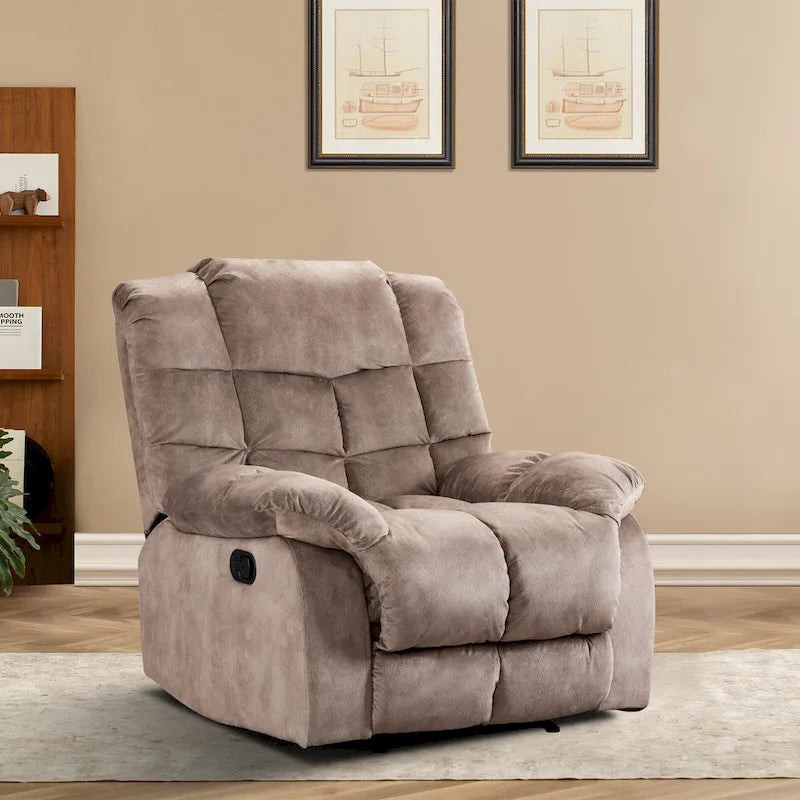 Fauteuil inclinable manuel en tissu et canapé simple