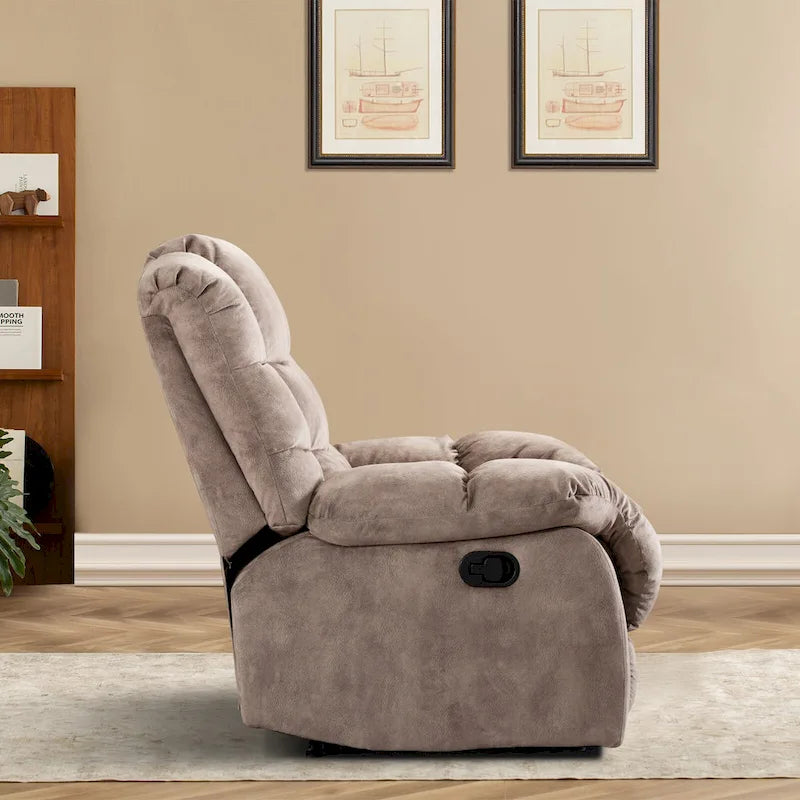 Fauteuil inclinable manuel en tissu et canapé simple