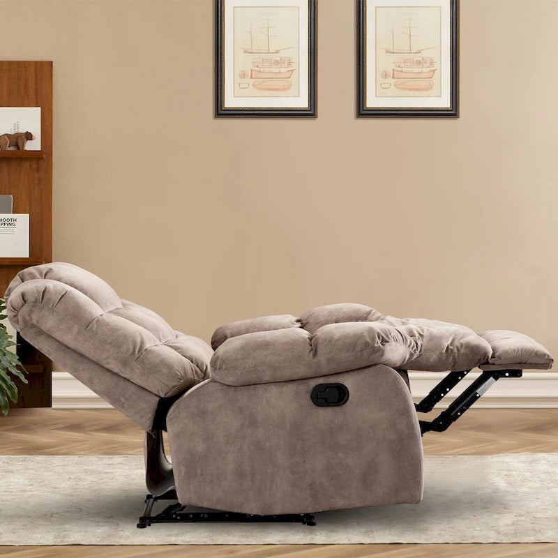Fauteuil inclinable manuel en tissu et canapé simple