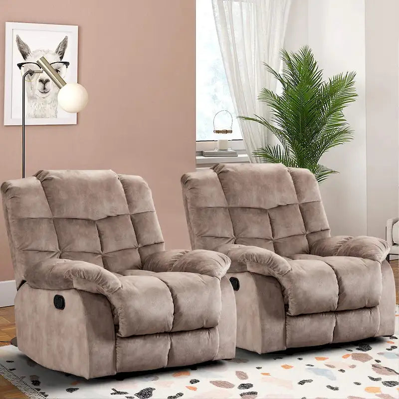 Fauteuil inclinable manuel en tissu et canapé simple