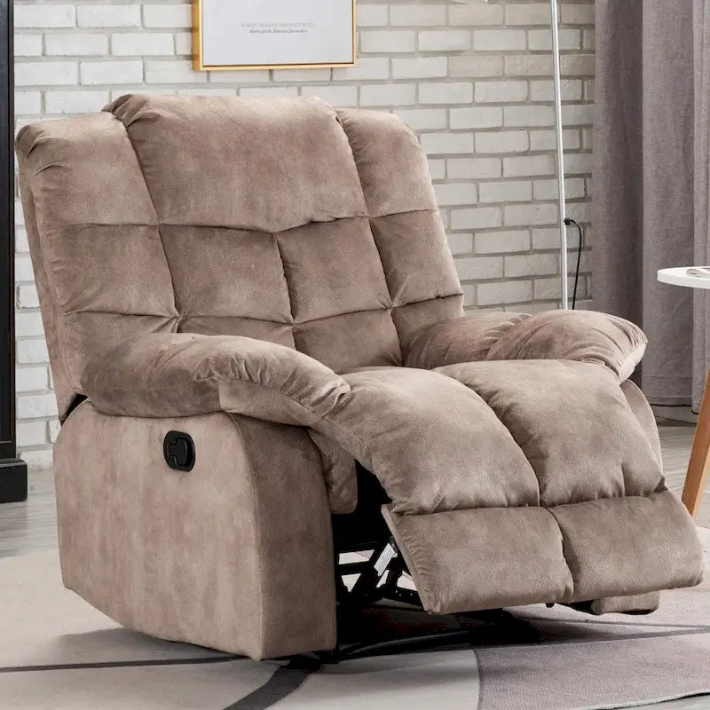 Fauteuil inclinable manuel en tissu et canapé simple