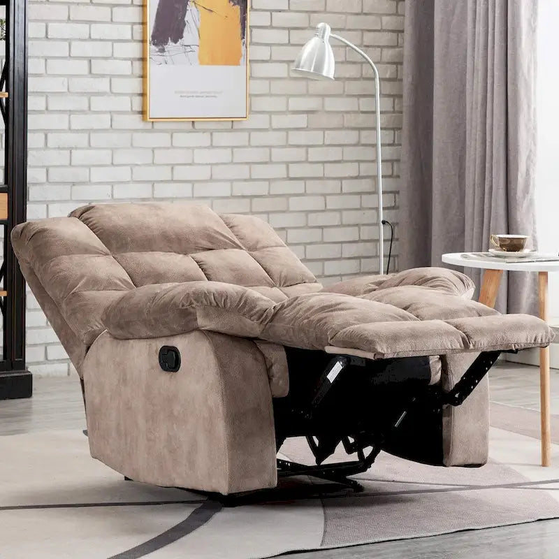 Fauteuil inclinable manuel en tissu et canapé simple