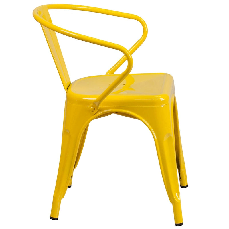 Chaise en métal avec accoudoirs pour l'intérieur et l'extérieur - 21,5 larg. x 19 prof. x 27,75 haut.