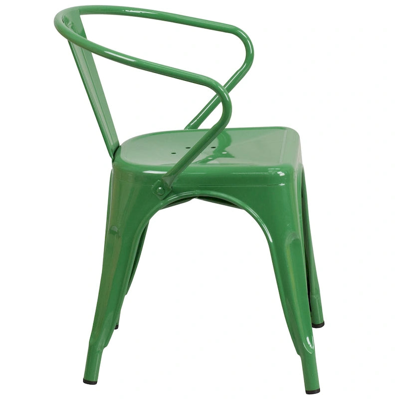 Chaise en métal avec accoudoirs pour l'intérieur et l'extérieur - 21,5 larg. x 19 prof. x 27,75 haut.