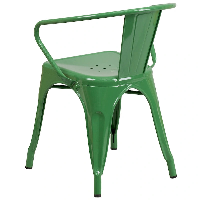 Chaise en métal avec accoudoirs pour l'intérieur et l'extérieur - 21,5 larg. x 19 prof. x 27,75 haut.
