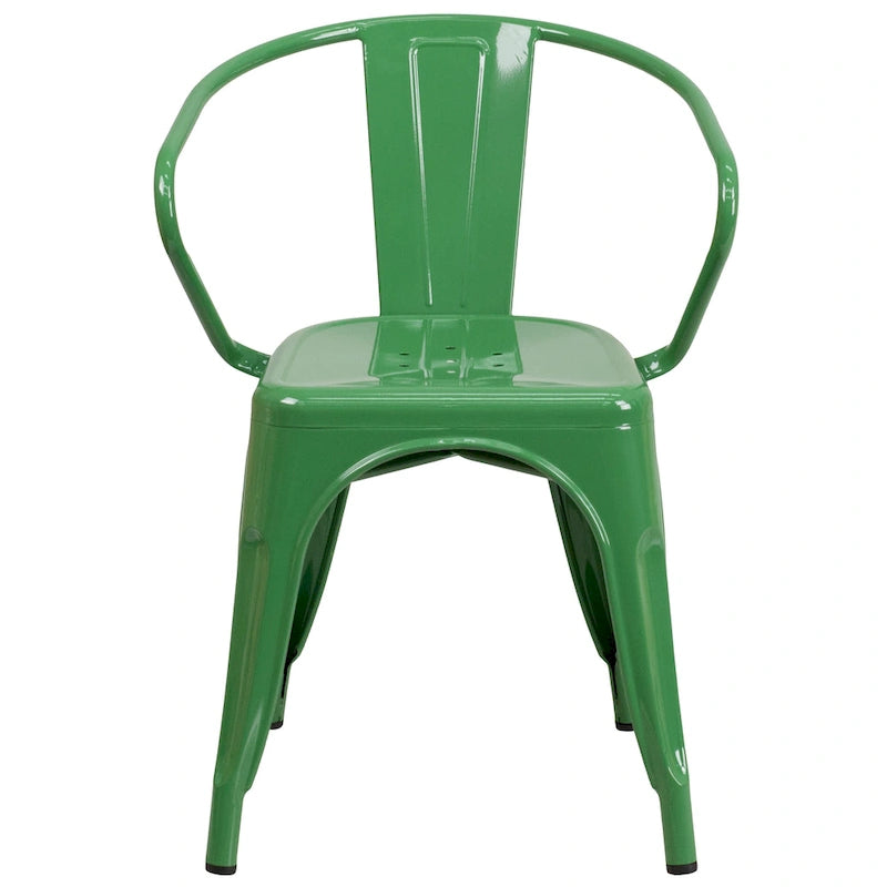 Chaise en métal avec accoudoirs pour l'intérieur et l'extérieur - 21,5 larg. x 19 prof. x 27,75 haut.
