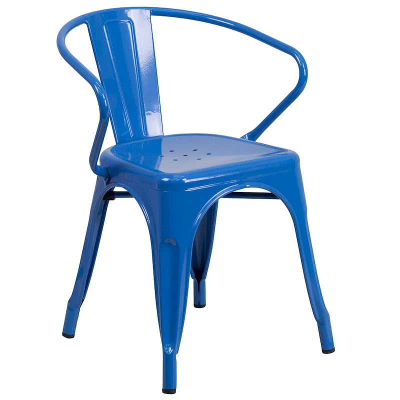 Chaise en métal avec accoudoirs pour l'intérieur et l'extérieur - 21,5 larg. x 19 prof. x 27,75 haut.