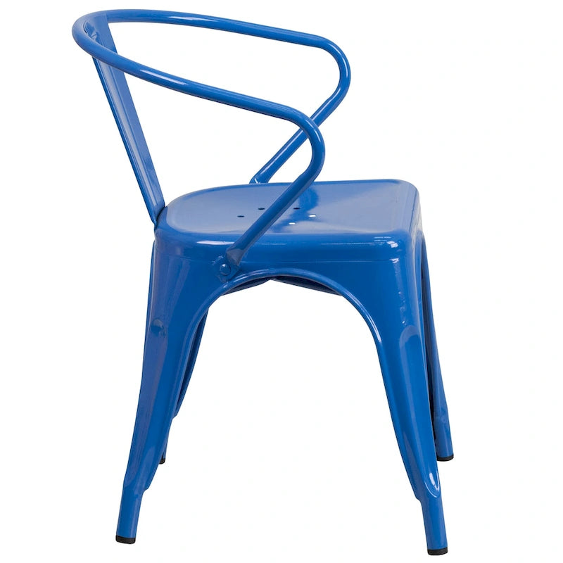Chaise en métal avec accoudoirs pour l'intérieur et l'extérieur - 21,5 larg. x 19 prof. x 27,75 haut.