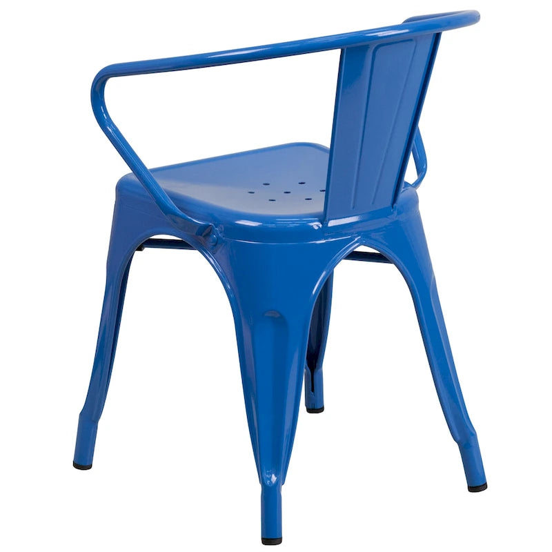 Chaise en métal avec accoudoirs pour l'intérieur et l'extérieur - 21,5 larg. x 19 prof. x 27,75 haut.