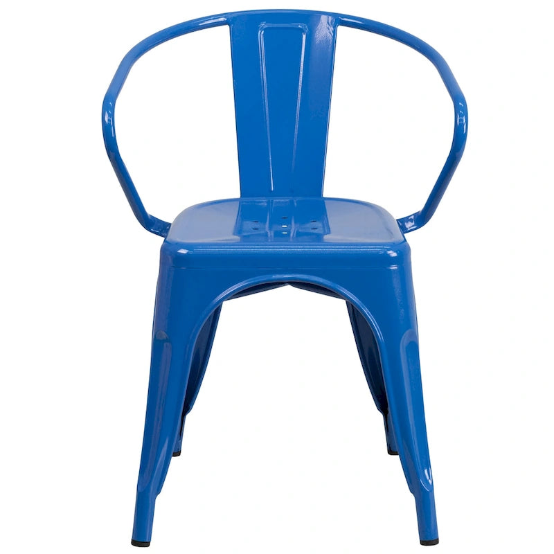 Chaise en métal avec accoudoirs pour l'intérieur et l'extérieur - 21,5 larg. x 19 prof. x 27,75 haut.