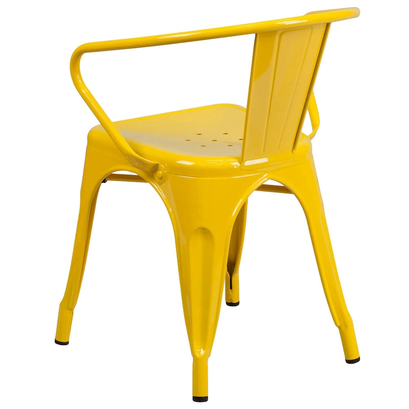 Chaise en métal avec accoudoirs pour l'intérieur et l'extérieur - 21,5 larg. x 19 prof. x 27,75 haut.
