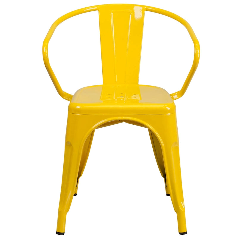 Chaise en métal avec accoudoirs pour l'intérieur et l'extérieur - 21,5 larg. x 19 prof. x 27,75 haut.