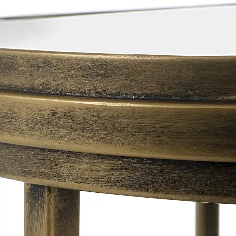 Tables gigognes en fer et verre (lot de 2)