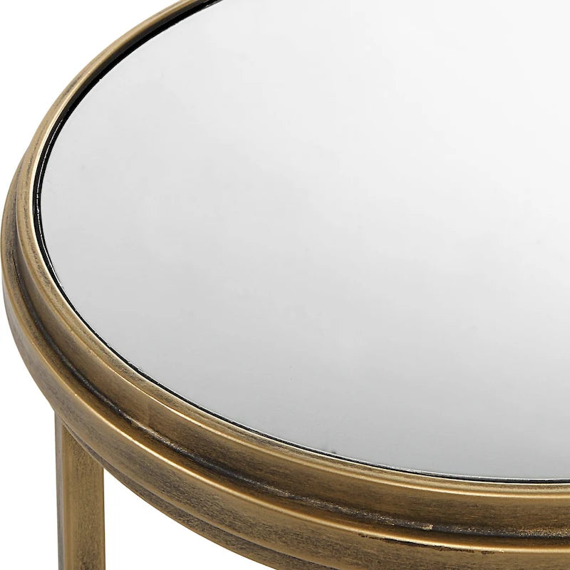 Tables gigognes en fer et verre (lot de 2)
