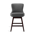 Tabourets de bar pivotants de style Mid-Century Modern de 26 po en similicuir/tissu rembourré pour îlot, ensemble de 4