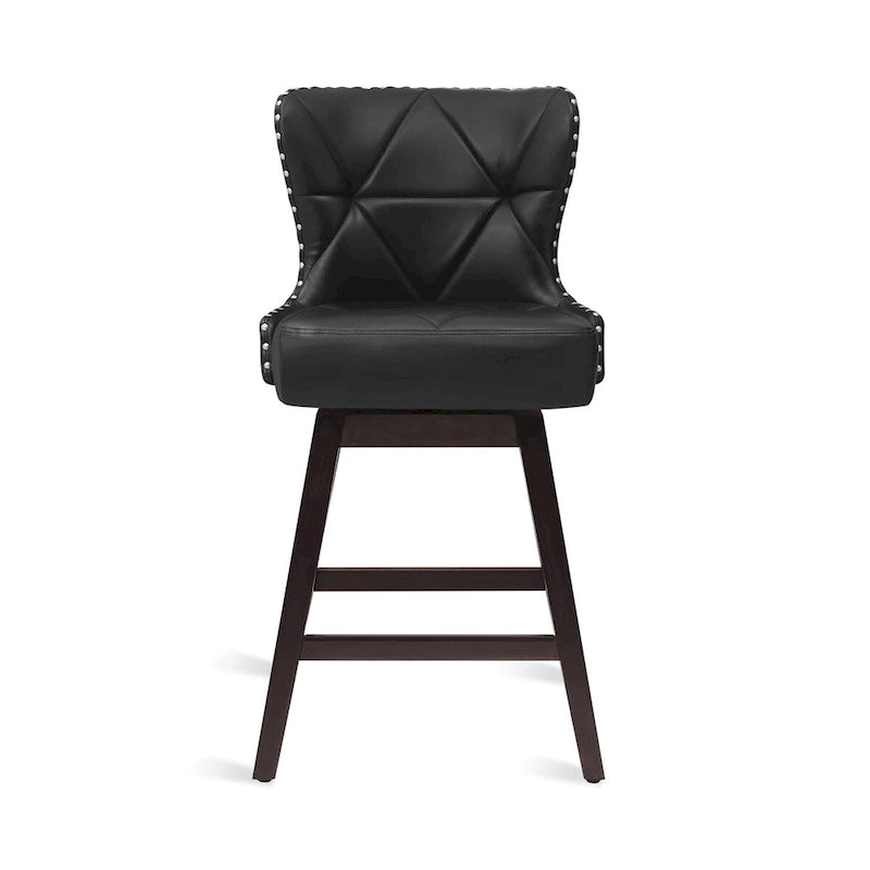 Tabourets de bar pivotants de style Mid-Century Modern de 26 po en similicuir/tissu rembourré pour îlot, ensemble de 4