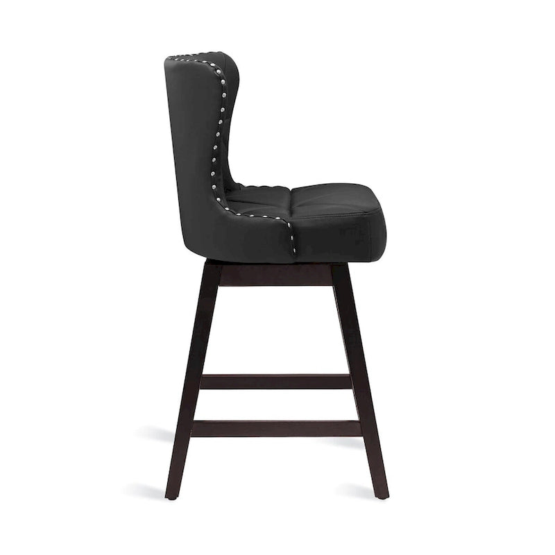 Tabourets de bar pivotants de style Mid-Century Modern de 26 po en similicuir/tissu rembourré pour îlot, ensemble de 4