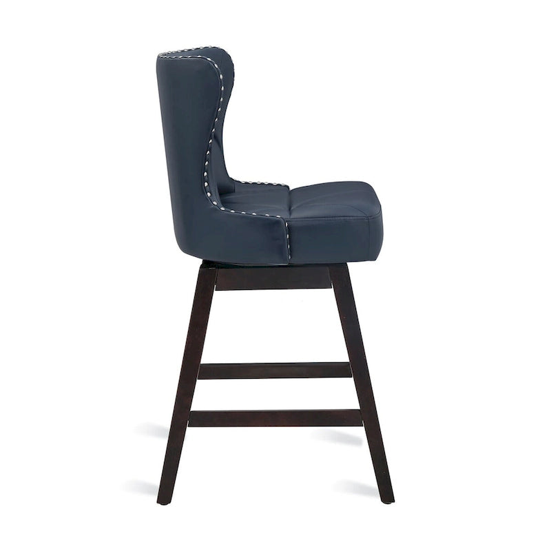 Tabourets de bar pivotants de style Mid-Century Modern de 26 po en similicuir/tissu rembourré pour îlot, ensemble de 4
