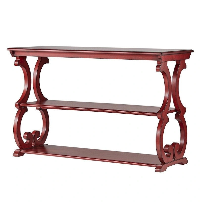 Meuble TV en bois avec volutes et table basse