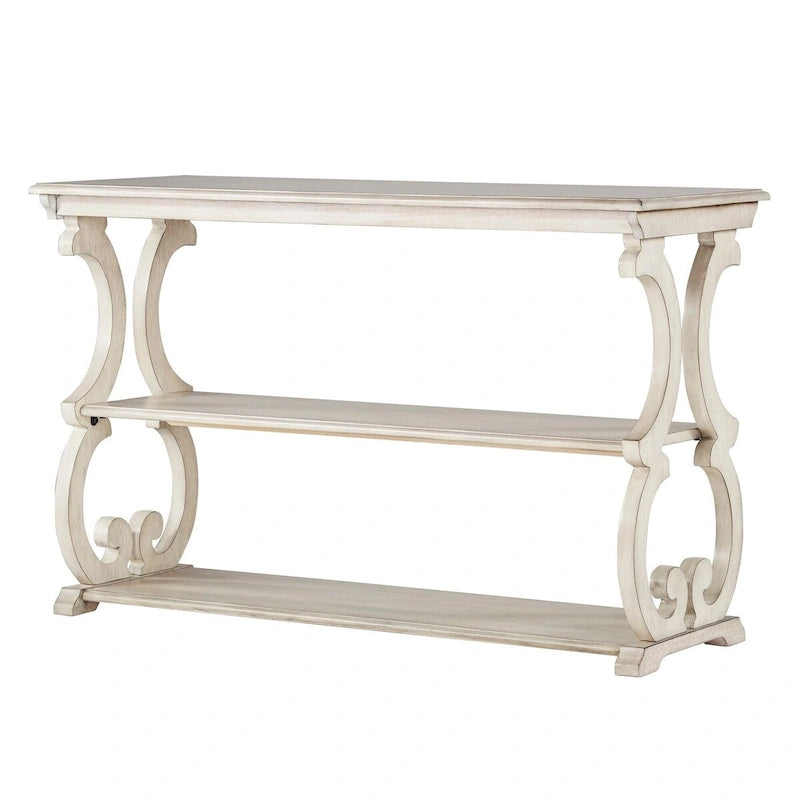 Meuble TV en bois avec volutes et table basse