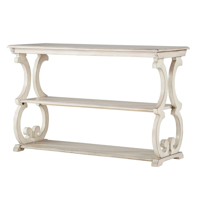 Meuble TV en bois avec volutes et table basse