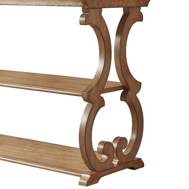 Meuble TV en bois avec volutes et table basse