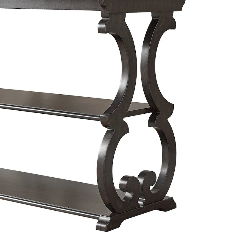Meuble TV en bois avec volutes et table basse