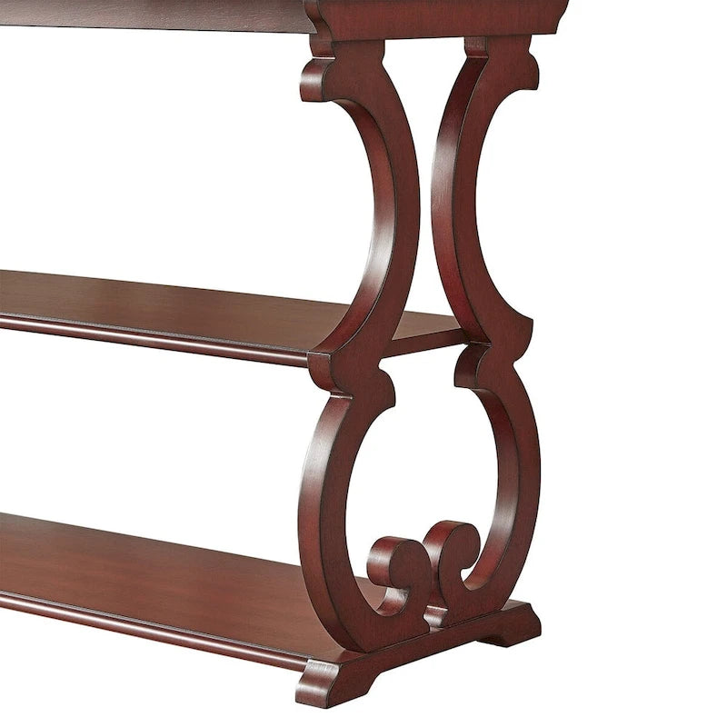 Meuble TV en bois avec volutes et table basse