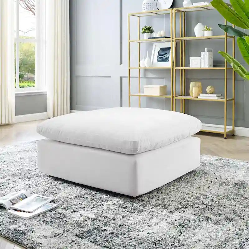 Ottoman en velours haute performance Commix garni de duvet et surdimensionné