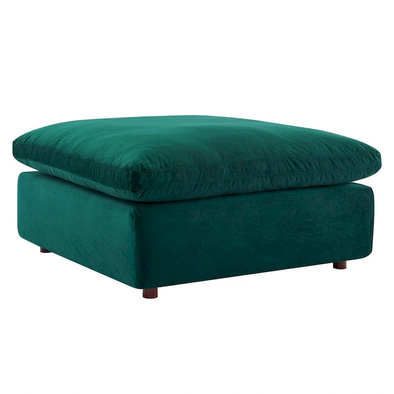 Ottoman en velours haute performance Commix garni de duvet et surdimensionné
