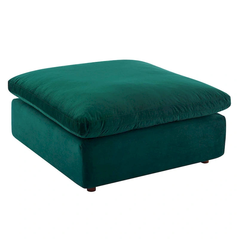 Ottoman en velours haute performance Commix garni de duvet et surdimensionné
