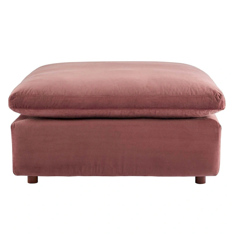 Ottoman en velours haute performance Commix garni de duvet et surdimensionné