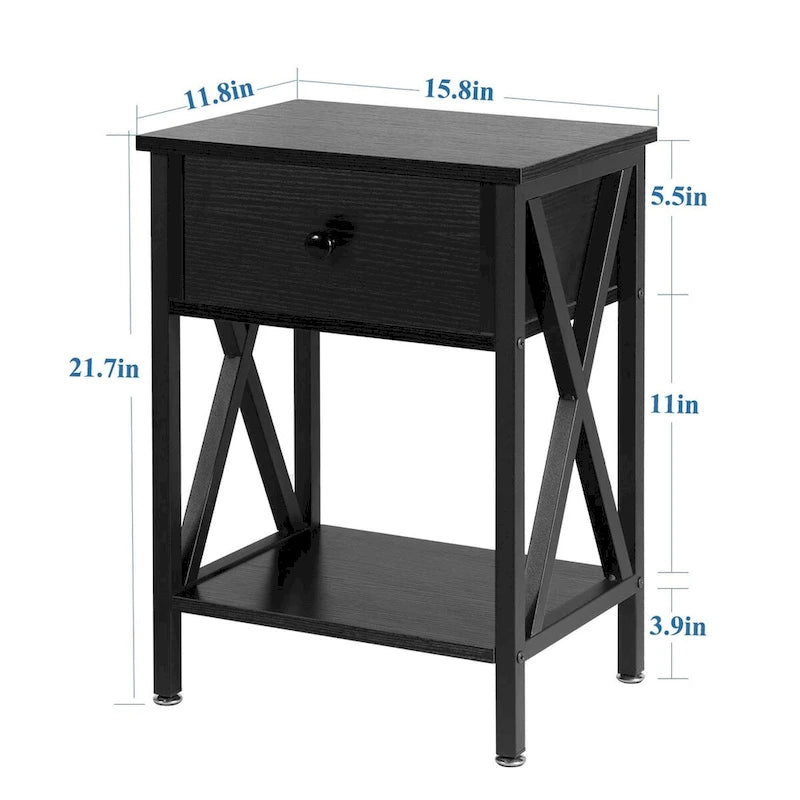 Ensemble moderne de 3 tables basses pour salon, incluant une table basse en bois et un ensemble de 2 tables d'appoint