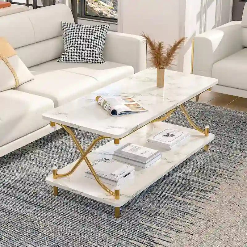 Ensemble moderne de 3 tables basses pour salon, incluant une table basse en bois et un ensemble de 2 tables d'appoint