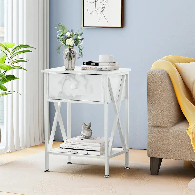 Ensemble moderne de 3 tables basses pour salon, incluant une table basse en bois et un ensemble de 2 tables d'appoint