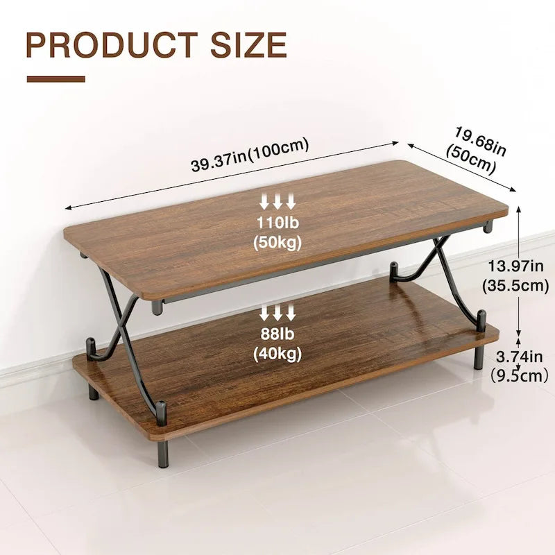 Ensemble moderne de 3 tables basses pour salon, incluant une table basse en bois et un ensemble de 2 tables d'appoint