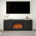 Rectangular TV Stand with Log Fireplace for TV's up to 75