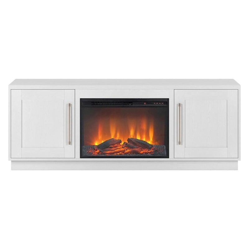 Rectangular TV Stand with Log Fireplace for TV's up to 75