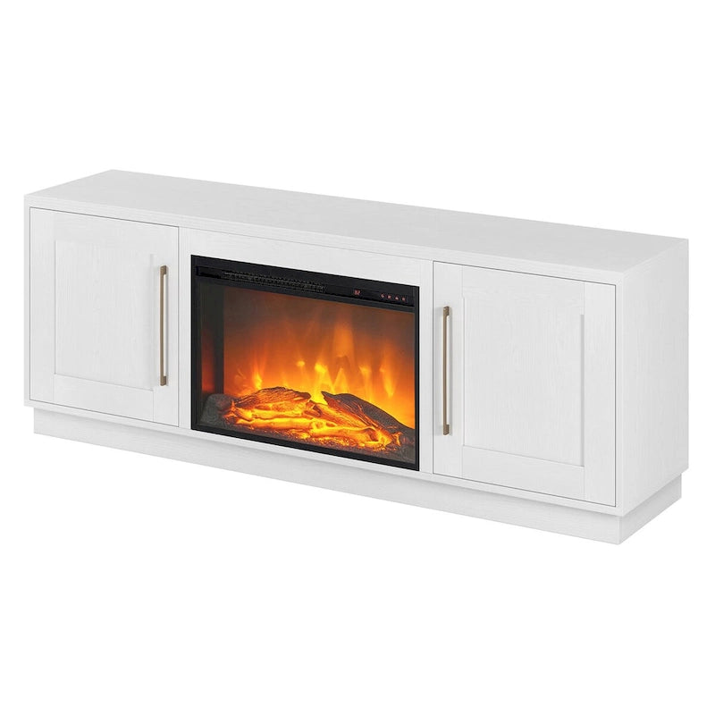 Rectangular TV Stand with Log Fireplace for TV's up to 75