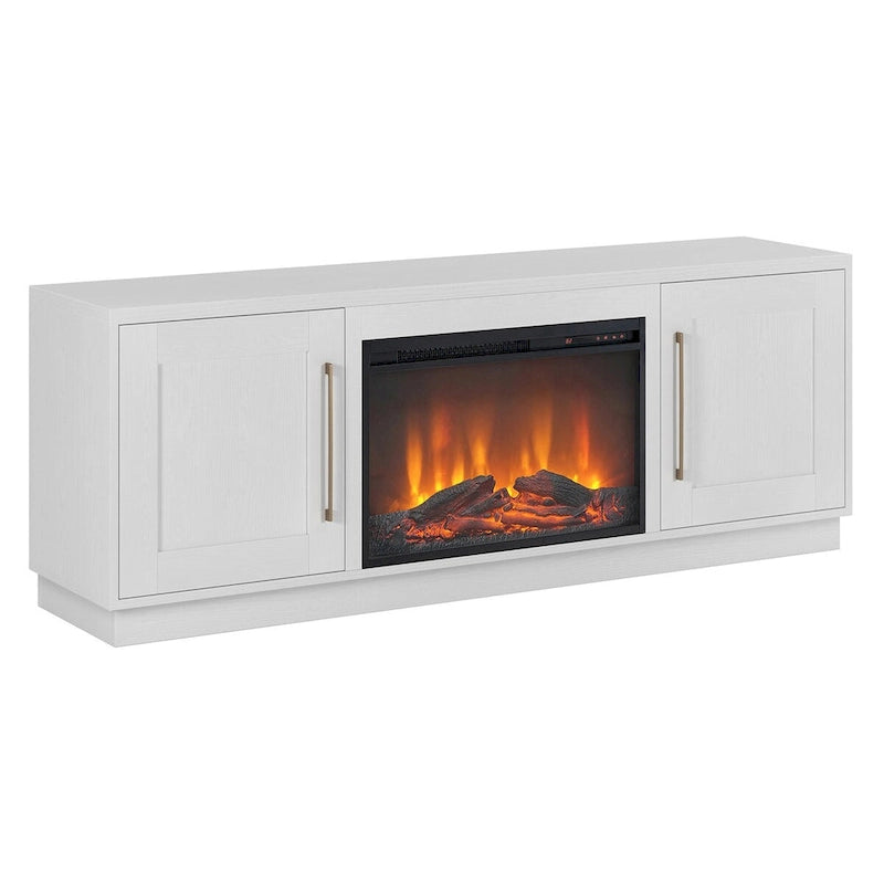 Rectangular TV Stand with Log Fireplace for TV's up to 75