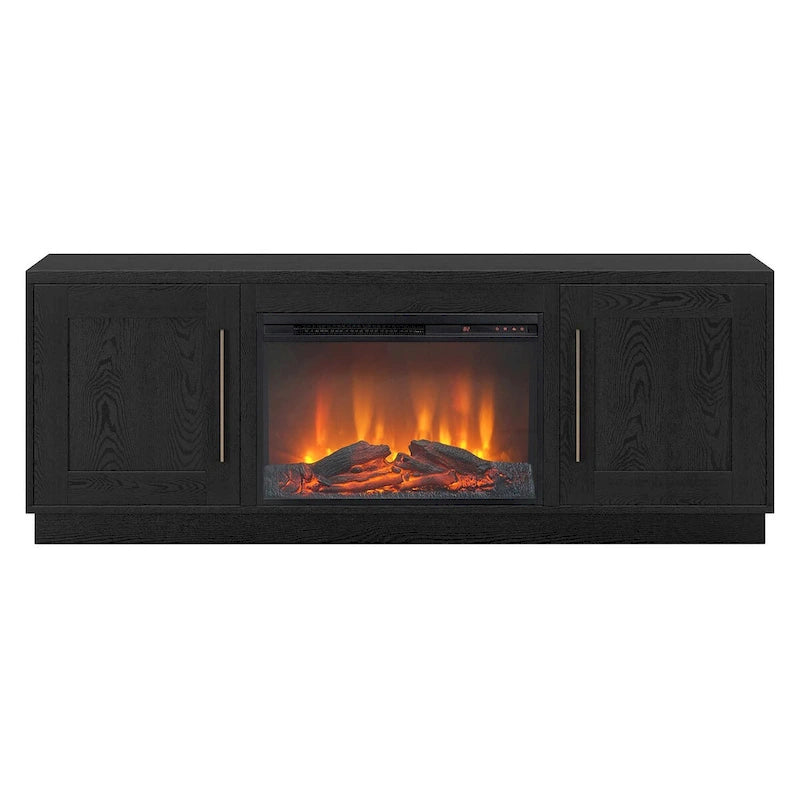 Rectangular TV Stand with Log Fireplace for TV's up to 75