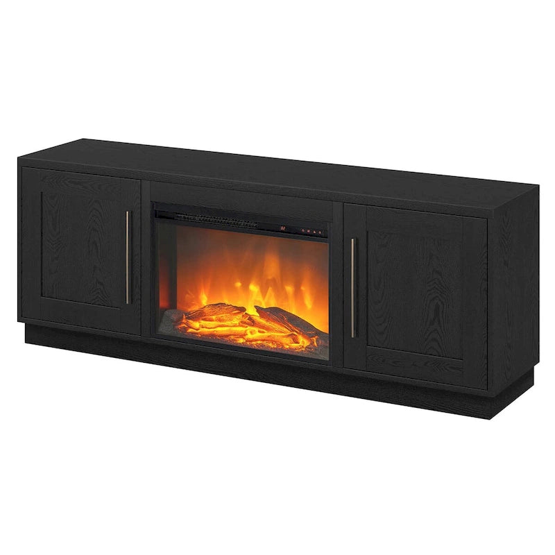 Rectangular TV Stand with Log Fireplace for TV's up to 75