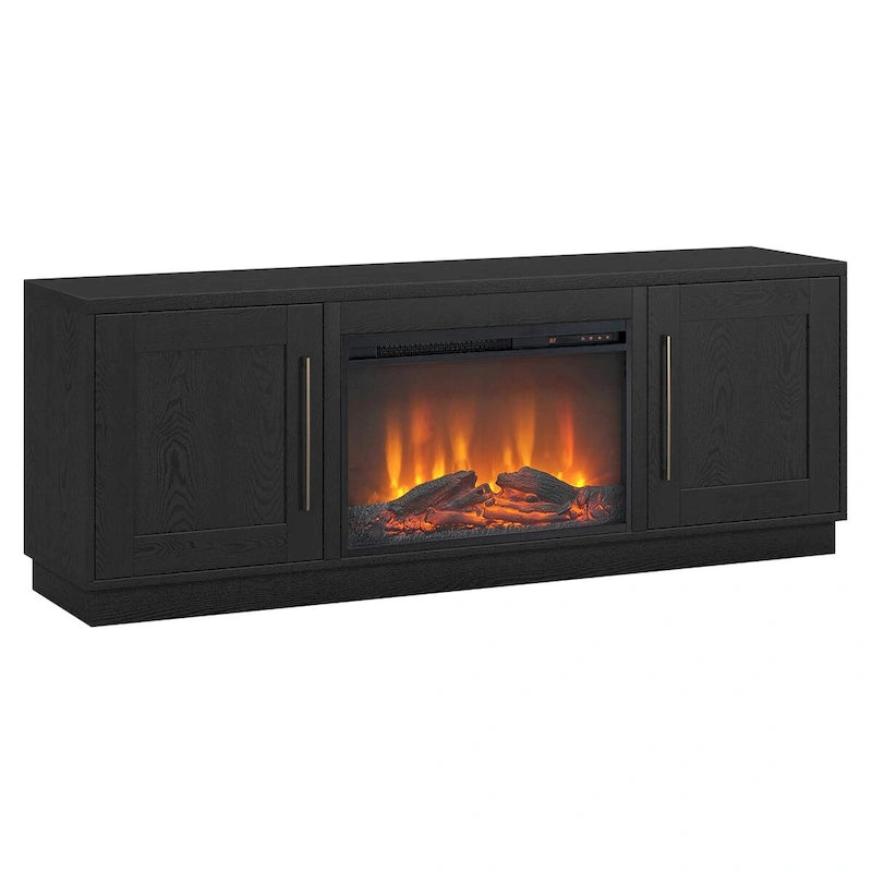 Rectangular TV Stand with Log Fireplace for TV's up to 75
