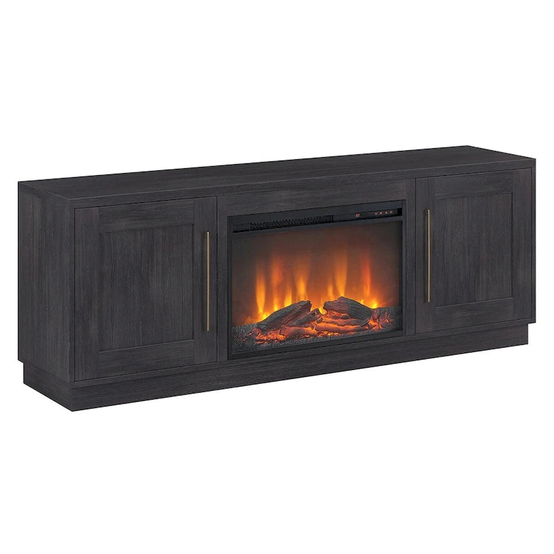 Rectangular TV Stand with Log Fireplace for TV's up to 75